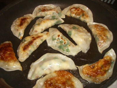 マクロビ風～納豆とからいり豆腐の餃子の写真