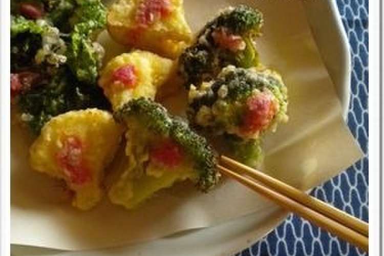 花野菜の天ぷら 梅風味 レシピ 作り方 By オレンジデイ クックパッド 簡単おいしいみんなのレシピが350万品