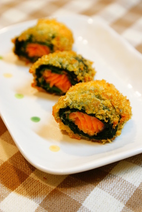 ✿鮭とほうれん草のチーズ風味フライ✿