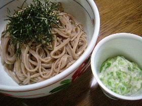 ■オクラと山芋のとろろ蕎麦■