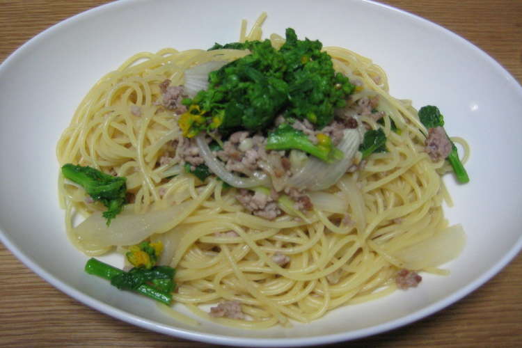 菜の花と豚ひき肉のパスタ レシピ 作り方 By ぽっけパンダ クックパッド 簡単おいしいみんなのレシピが352万品