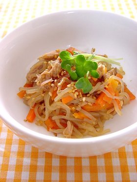 糸こんにゃくとツナのきんぴら。
