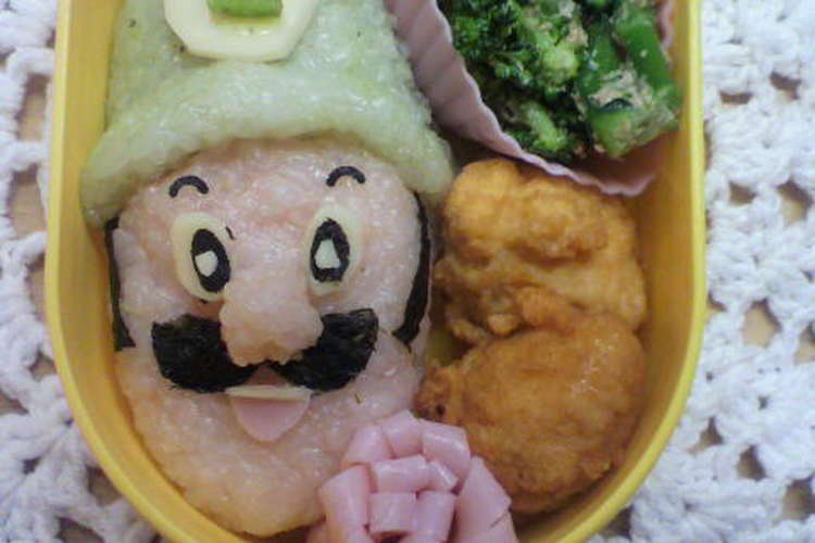 キャラ弁 スーパーマリオのルイージ弁当 レシピ 作り方 By ほんやなみゆ クックパッド 簡単おいしいみんなのレシピが354万品