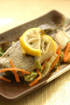 白身魚のゆず昆布レンジ蒸し