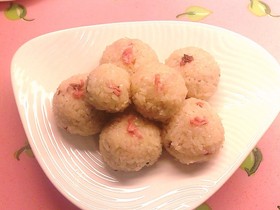 圧力鍋❀道明寺の桜もち風