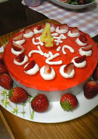 ♡苺の季節♡苺ムース&ゼリーのケーキ
