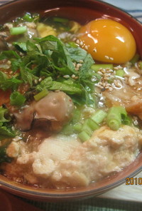 豆腐と牡蠣とキムチのあんかけご飯