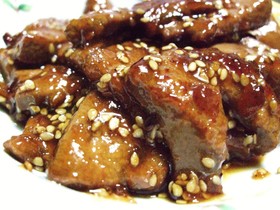 豚レバーの甘辛ソテー
