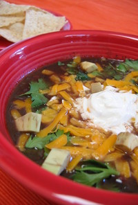 アメリカの南米風黒豆スープ