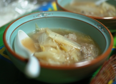 鍋の残りで白菜と豚肉のぽっかぽかスープの写真