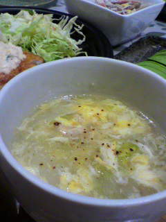 白菜と卵のとろりんスープの画像