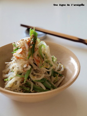 豆もやしのナンプラーナムル。