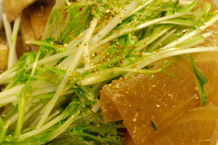 大根 水菜 おあげの炊いたん レシピ 作り方 By Barヤマノウエ クックパッド