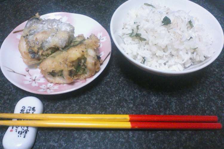 太刀魚の大葉巻き天ぷら シソしらすご飯 レシピ 作り方 By ぷみっちょ クックパッド 簡単おいしいみんなのレシピが361万品