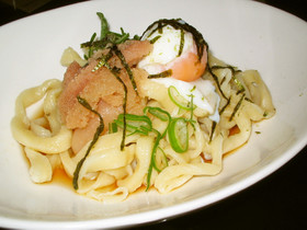美味! めんたい釜玉うどん ★