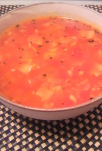 大豆とベーコンのトマトスープ