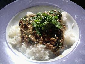 豚挽肉でトロ~リあんかけご飯