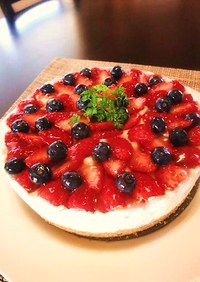 苺とブルーベリーのレアチーズケーキ☆