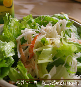 蟹カマとレタスのシクワーサーサラダの画像