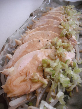 蒸し鶏のねぎわさびカルパッチョ