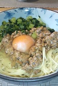 ネバネバ美味★野沢菜納豆パスタ