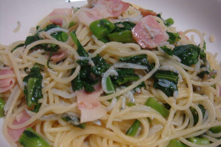 なばなとちりめんじゃこの春パスタ レシピ 作り方 By アクアソーダ クックパッド