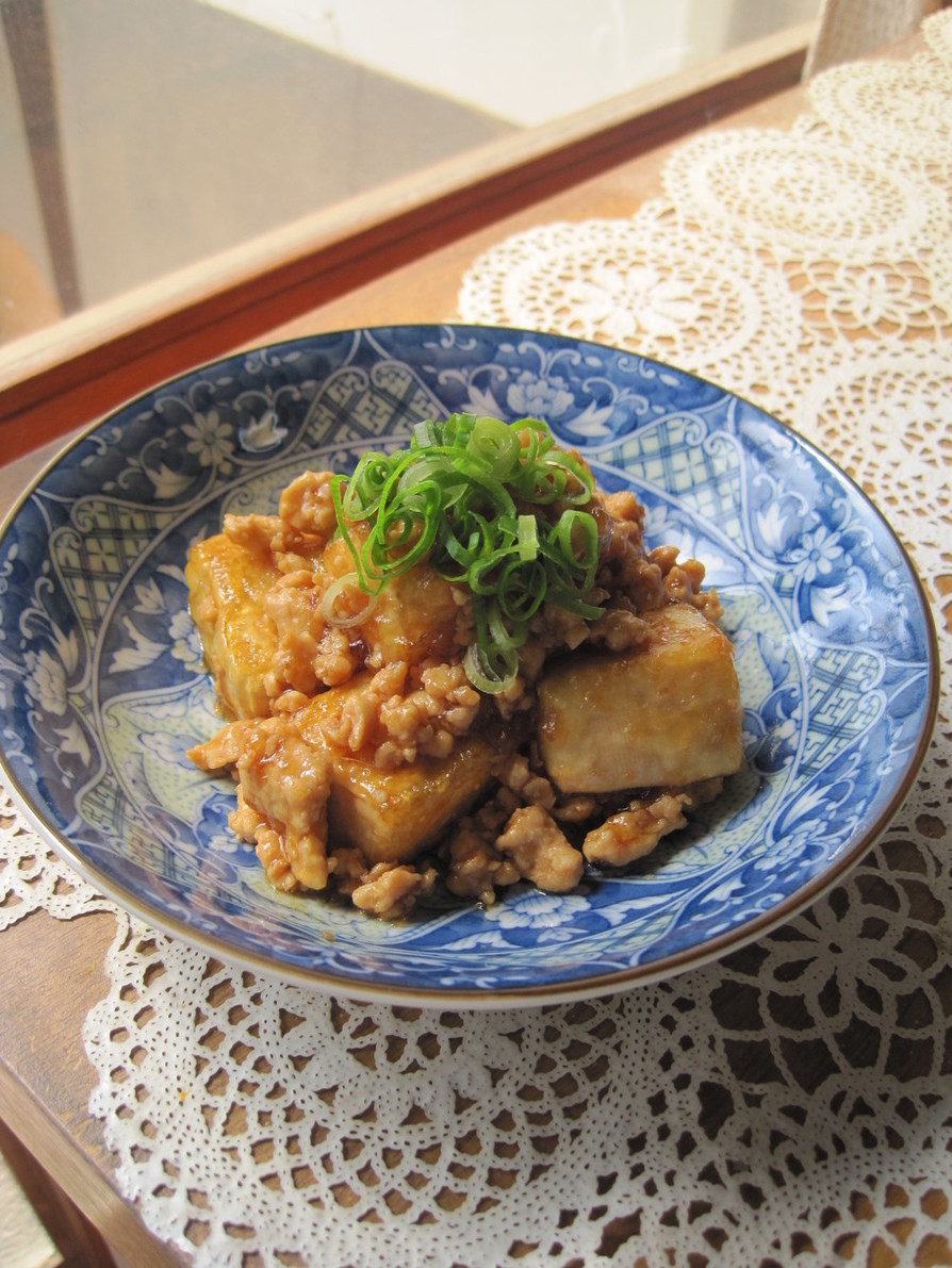ご飯すすむ♫豆腐の甘辛鶏そぼろがけ♡♥の画像