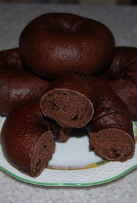 ホシノ酵母で作るWチョコベーグル