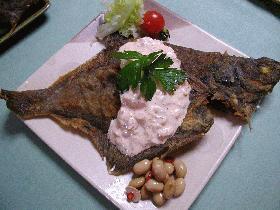 カリカリ>カレイのタルタルキムチ