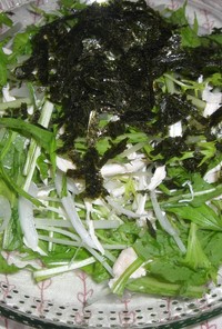 シャキシャキ水菜と蒸し鶏のサラダ