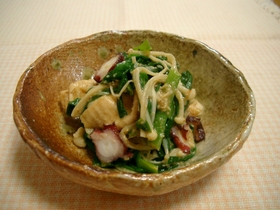 普段使いの味噌でOK♪ たことニラのぬた