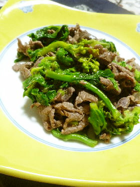 牛肉と小松菜のオイスター炒め