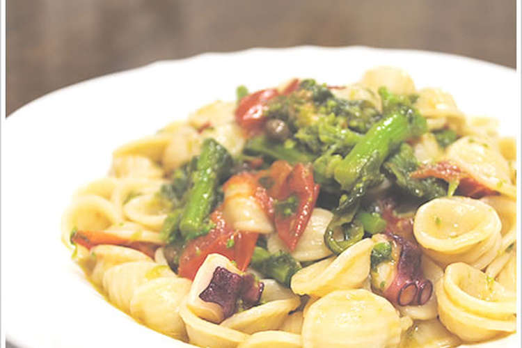 タコと菜の花 アンチョビのオレッキエッテ レシピ 作り方 By 神戸いたりあ屋 クックパッド 簡単おいしいみんなのレシピが370万品