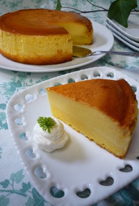 ♡贅沢チーズの２層カラメルプリンケーキ♡