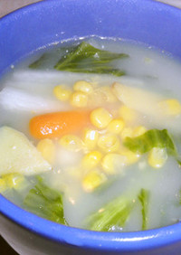 レタスと大根の中華風コーン スープ