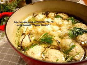 生姜たっぷり☆ふわふわ肉団子のみぞれ鍋