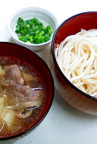 鴨ねぎつけ麺(うどん）　～温汁冷麺で～