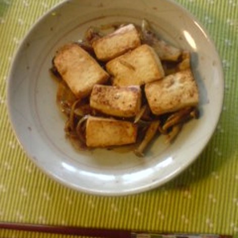 豆腐とシメジの生姜焼き