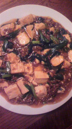 合挽き肉とたっぷりニラの麻婆豆腐