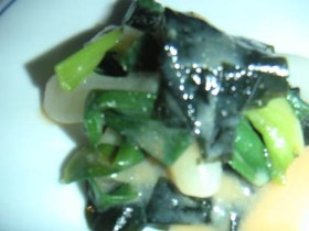 生わかめとわけぎのぬた!