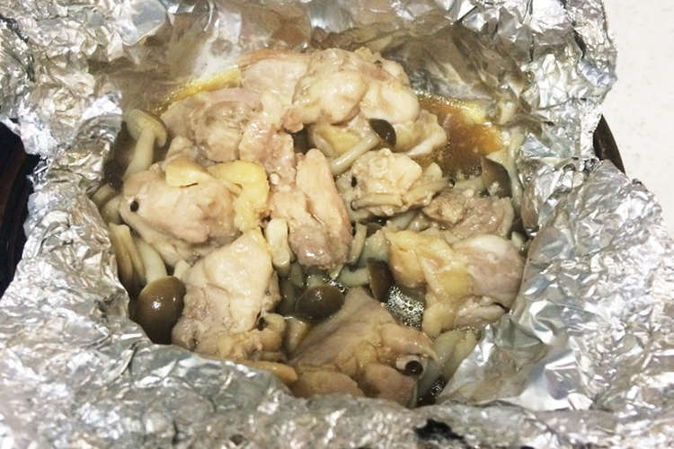 簡単 鶏もも しめじのホイル焼き レシピ 作り方 By Maako00 クックパッド 簡単おいしいみんなのレシピが366万品