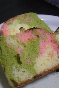 トースターde春色マーブルパウンドケーキ