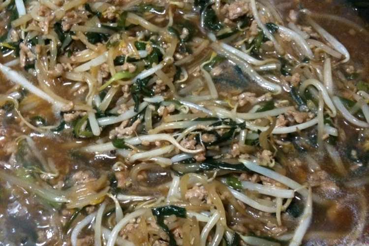 安い美味い簡単 ニラもやしひき肉丼 レシピ 作り方 By わんこ母ちゃん クックパッド 簡単おいしいみんなのレシピが353万品