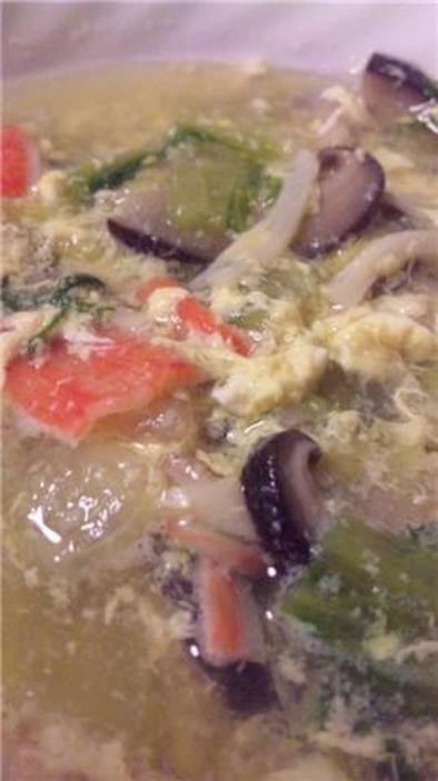 青梗菜のふわふわスープの写真