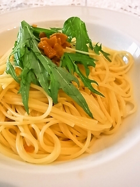 *からすみと水菜のペペロンチーノ*