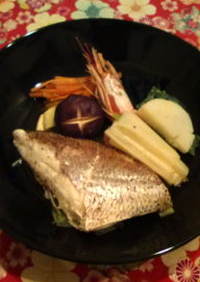 ルクエで和風だし★白身魚と野菜の蒸しもの