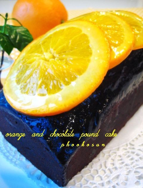 オレンジのチョコレートパウンドケーキの画像