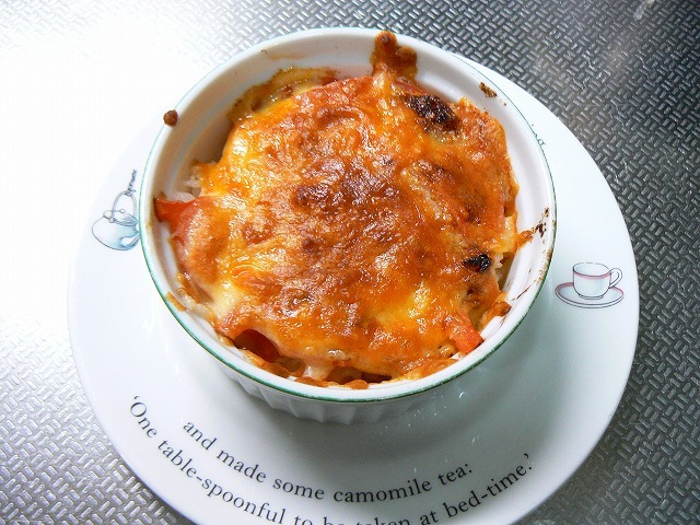 チーズトマト＆マヨ桃ラーのドリア風の画像