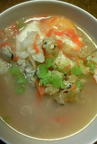 蜆とプゴクの健康スープでデトックス雑炊