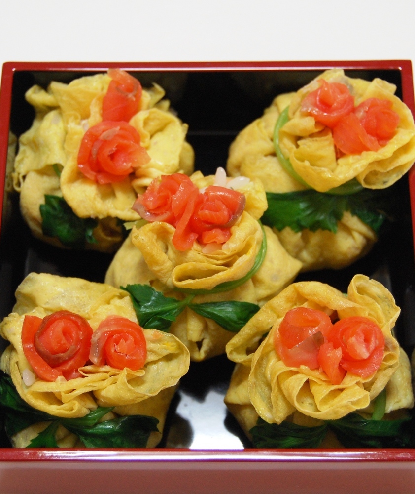 母の日に✿お花の茶巾寿司✿の画像